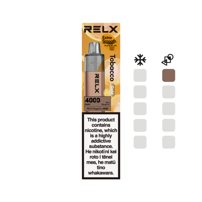 7_0dd6f38c-bc88-4119-864a-a62645 RELX MagicGo 4000 Tobacco (Gold) - Image 1