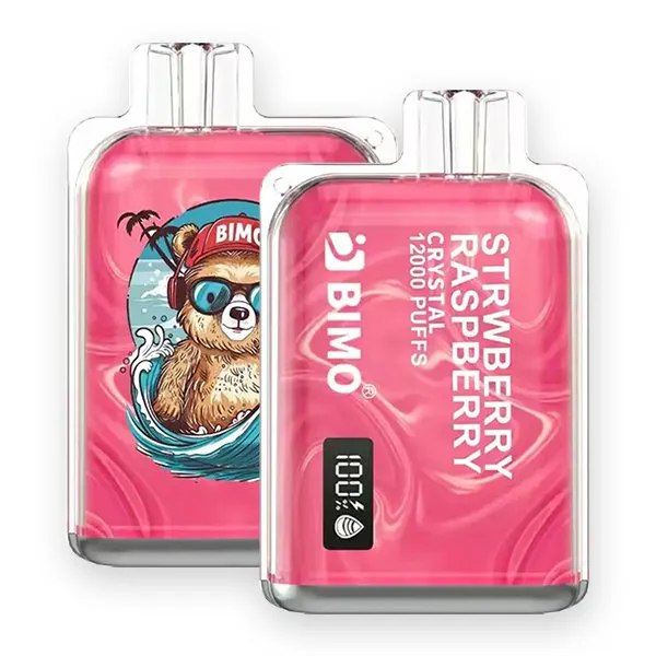 bimo-crystal-12000-puffs-strawbe BIMO Crystal 12000 Puffs Strawberry Raspberry - Image 1