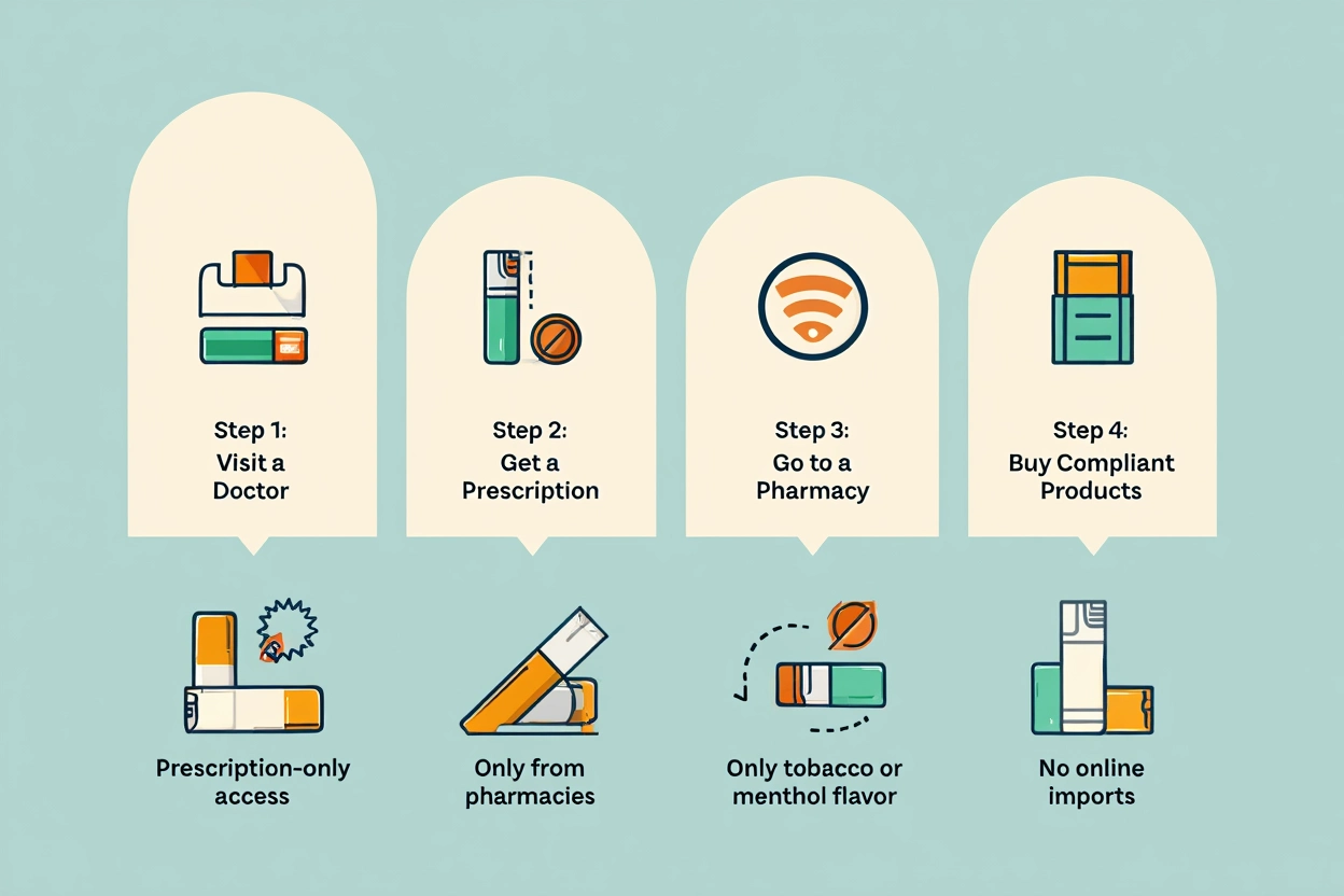 vape store albury - checklist graphic for buying vapes in Australia 2026