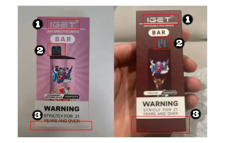 Checking IGET Bar Sydney local stock packaging details careful fake iget bars
