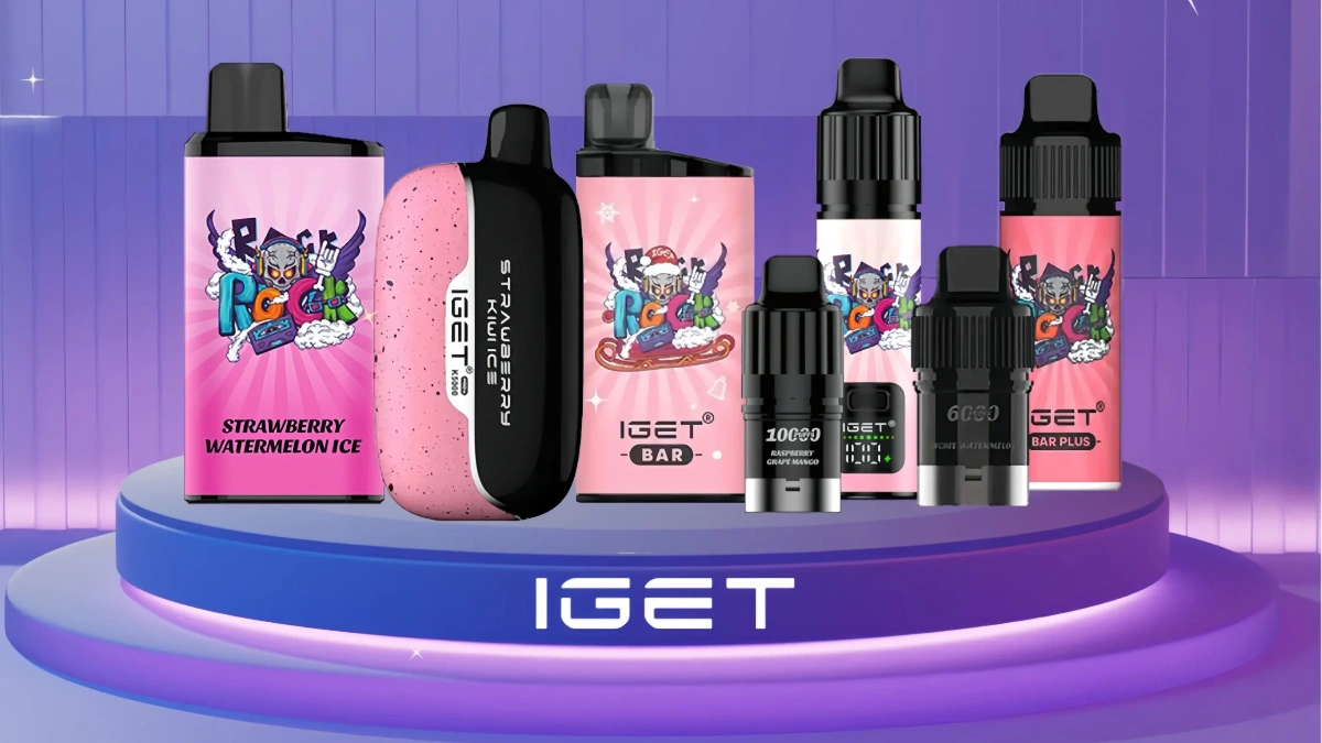 authentic i get vapes packaging with security seal close up