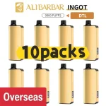 Alibarbar Ingot 9000 puffs DTL version-10 pack Multiple flavors(Ship from oversea)