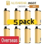 Alibarbar Ingot 9000 puffs DTL version-5 pack Multiple flavors(Ship from oversea)